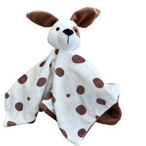 IKEA Puppy Dog Lovey Security Blanket Brown White Spotted Nursery Baby Doll